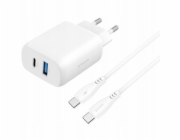 PROOVE 230V 30W nabíječka do zásuvky pro USB-C USB Type-C + USB kabel 1m 60W USB-C / Wcsp23011002 / Silikonový Power 2 / Bílá