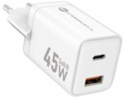 ForCell Nabíječka telefonu F-Energy Mini GaN III USB C + USB A PD QC4.0 45W VT-36 bílá