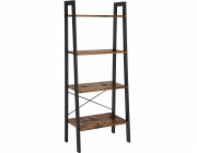 Leobert Loftová knihovna rustikální hnědá 4 police 56x34x137 cm černá