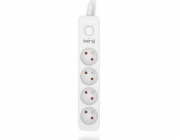 Kerg Prodlužovací kabel KERG s vypínačem - 4 zásuvky - bílo-šedý - 10 m - 16 A - H05VV-F - 3x1,5 mm2