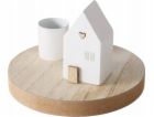 Boltze Svícen s domečkem na podstavci DOMICIL, výška 6,5 cm