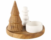 Boltze Svícen OVE se sněhulákem a vánočním stromečkem, O 13 cm