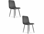 Leobert Židle RIFT - šedý manšestr / černé nohy x 2
