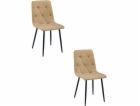 Leobert Židle LIBRA - hnědá látka / černé nohy x 2