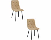 Leobert Židle LIBRA - hnědá látka / černé nohy x 2