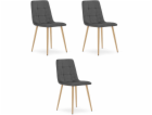 Leobert Židle KARA - tmavě šedý samet / nohy v barvě dřev...