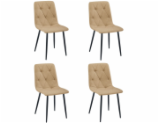 Leobert Židle LIBRA - hnědá látka / černé nohy x 4