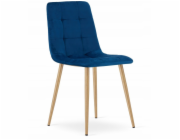 Leobert Židle KARA - tmavě modrý samet / nohy v barvě dřeva x 1