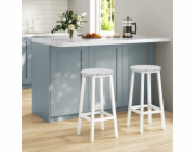 Leobert Barová židle - mramor / bílé nohy