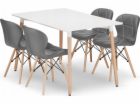 Leobert Sada obdélníkového stolu ADRIA 120x80 bílý + 4 ži...