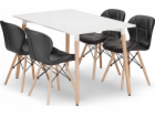 Leobert Sada obdélníkového stolu ADRIA 120x80 bílý + 4 ži...
