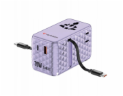 Verbatim Cestovní adaptér EU/UK/US GaN 1xUSB-C/1xUSB-A/2xUSB-C PD 70W fialový 30188