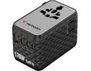 Verbatim Cestovní adaptér GaN EU/UK/USA 2xUSB-A/3xUSB-C PD 170W černý 30190