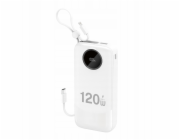 Dudao Powerbanka K13Pro 20000mAh s vestavěným kabelem, bílá