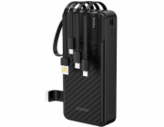 Dudao Powerbanka K11 Pro 20000mAh s integrovanými kabely, černá