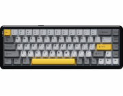 Ajazz Bezdrátová mechanická herní klávesnice AK680 MAX (8+8K) s magnetickými spínači - černá-šedá-žlutá - klávesy - RGB - hliníková poziční deska - 3 modely