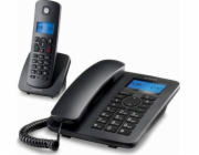 Motorola C4201 Kombinovaný DECT pevný telefon (2 ks.) Černý