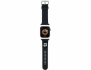 Karl Lagerfeld Řemínek Karl Lagerfeld KLAWLSLCNK pro Apple Watch 42/44/45/49mm černý/černý řemínek s 3D gumovou hlavou Choupette