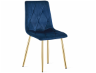 Leobert Jídelní židle LIBRA, tmavě modrý samet, na zlatýc...