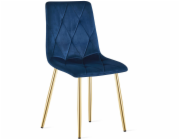 Leobert Jídelní židle LIBRA, tmavě modrý samet, na zlatých nohách