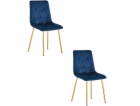 Leobert Jídelní židle LIBRA, tmavě modrý samet, zlaté noh...