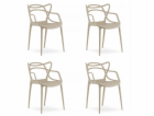 Leobert Béžová plastová židle KATO moderní design do kuch...