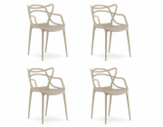 Leobert Béžová plastová židle KATO moderní design do kuchyně s jídelnou x4