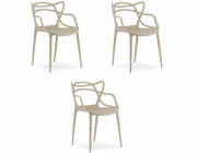 Leobert Béžová plastová židle KATO moderní design do kuchyně s jídelnou x3