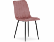 Leobert Růžová sametová židle s černými nohami do jídelny a kuchyně LAVA