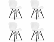 Leobert Židle LAGO z ekologické kůže s moderními černými nohami, jídelna, kuchyň, 4 ks