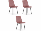 Leobert Růžová sametová židle s černými nohami LAVA do ku...