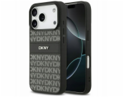 DKNY Pouzdro Repeat Texture Pattern s tónovanými pruhy pro iPhone 17 Pro, černé