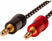 Monoprice Banánový kabel x2 - Banánový kabel x2 1,8 m černý