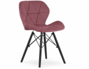 Leobert Židle LAGO Samet - tmavě růžová / černé nohy x 1