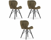 Leobert Židle LAGO Samet - hnědé / černé nohy x 3