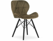 Leobert Židle LAGO Samet - hnědé / černé nohy x 1