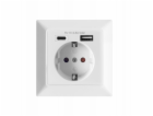 Orno Jednoduchá zásuvka 2P+Z (Schuko), USB-A + USB-C, výs...