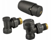 KFA ARMATURA KRAKÓW 757-130-61-BL Termostatická sada pro radiátory, úhlová, Comfort Pro, grafitová