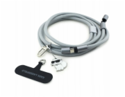 Karl Lagerfeld Univerzální šňůrka na kabel CBDY Choupette s USB-C/USB-C přívěskem, černá