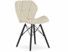 Leobert Béžová čalouněná sametová židle LAGO s černými no...