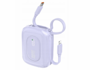 Dudao Powerbanka K32 10000 mAh s vestavěným kabelem USB-C/Lightning - fialová
