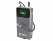 Dudao Powerbanka K31 Pro 45W 20000mAh s vestavěným zatahovacím kabelem USB-C - šedá