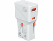 4smarts Cestovní nabíječka World 25W USB-C + USB-A bílá