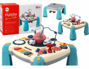 LeanToys Interaktivní vzdělávací stůl Dětský panel Piano Space modrý