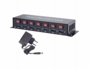 Renkforce Rozbočovač USB 3.2 Gen 1 (USB 3.0) RF-3269622, 7x USB 3.2 Gen 1 (USB 3.0)