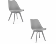 Leobert Židle MARK šedá s polštářem z eko kůže do obývacího pokoje, jídelny a kanceláře x2