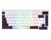 AQIRYS Mechanická klávesnice 75%/81 kláves, drátová, ADARA MINI, bílá/černá