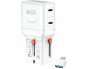4smarts Cestovní nabíječka World 65W USB-C + USB-A bílá