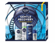 NoName NIVEA_SET Men Gentle Recovery Ochranná sada péče pěna na holení Silver Protect 200ml + balzám po holení Silver Protect 100ml + sprchový gel 3 v 1 Protect & Care 250ml + antiperspirant roll-on S