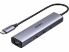 Ugreen USB HUB 1x RJ-45 + 3x USB-A 3.0 (UGR1202GRY)